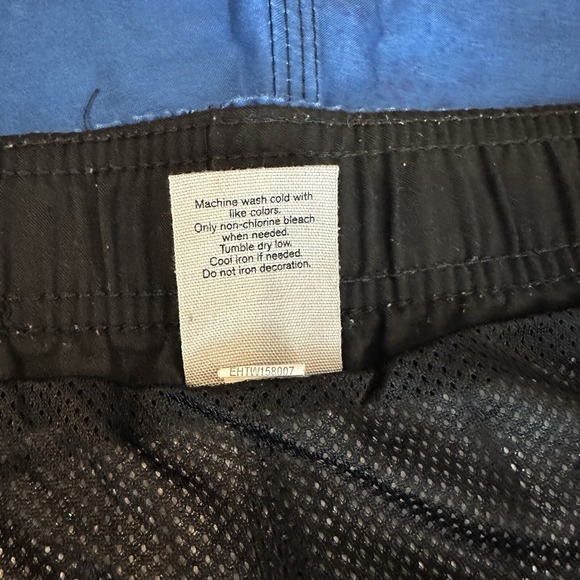 Hang Ten Surf Swim Board Shorts Trunks Youth Boys Large Shark Blue Pocket Liner - Picture 7 of 7